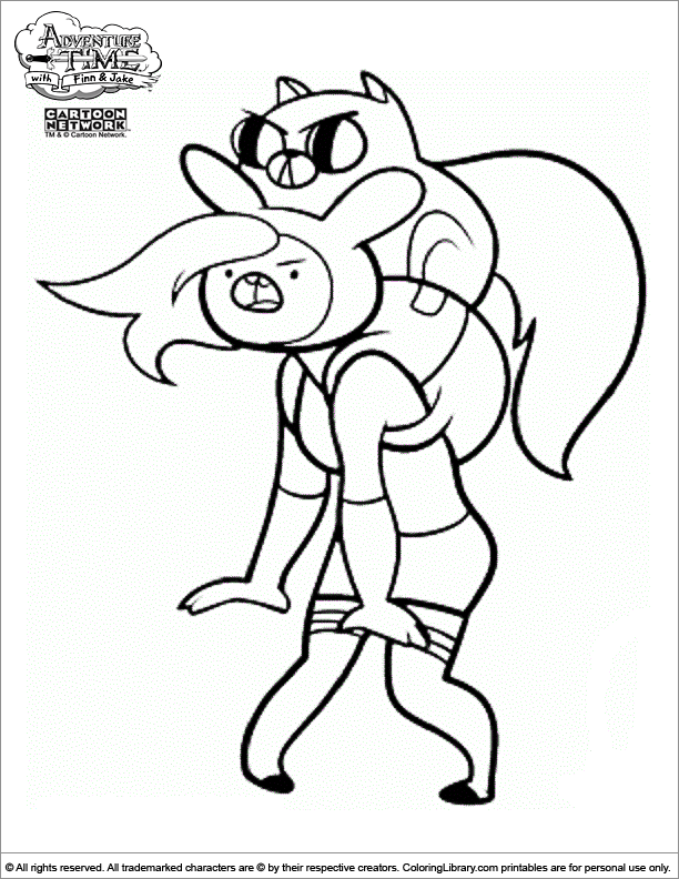 adventure time coloring pages fionna and cake