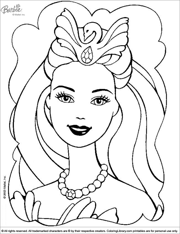 coloring print outs of barbie