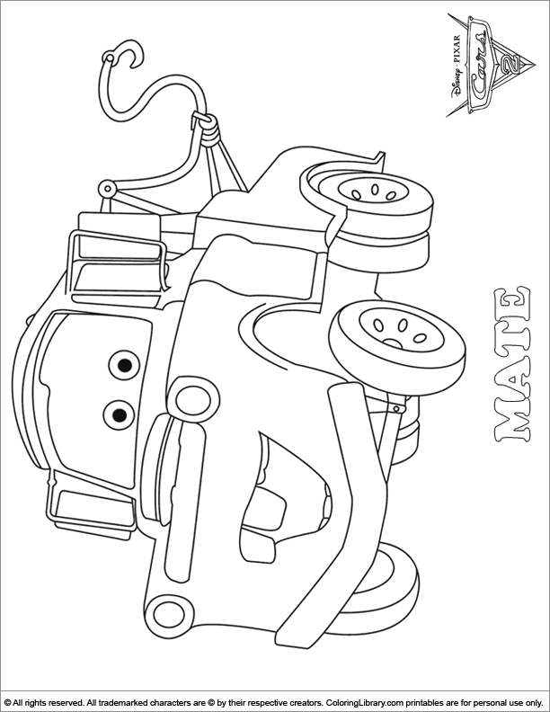 disney cars 2 all characters coloring pages