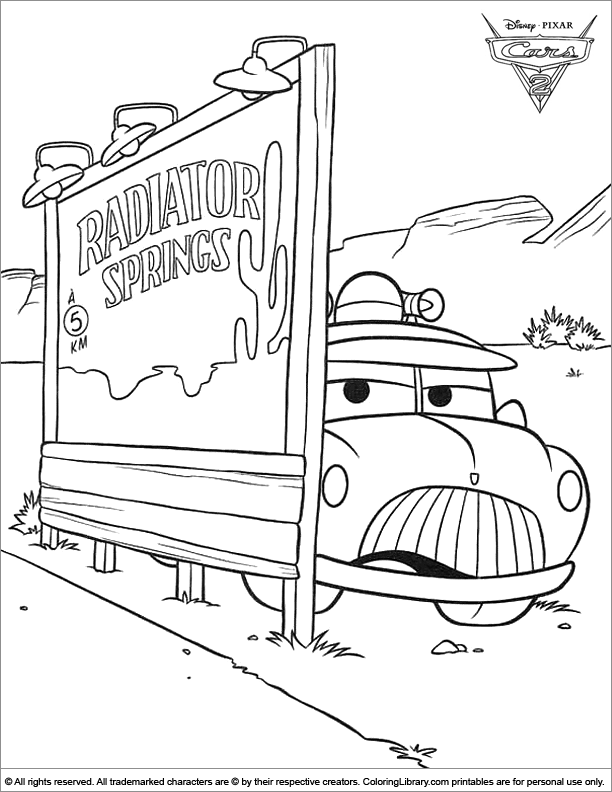 radiator springs coloring pages