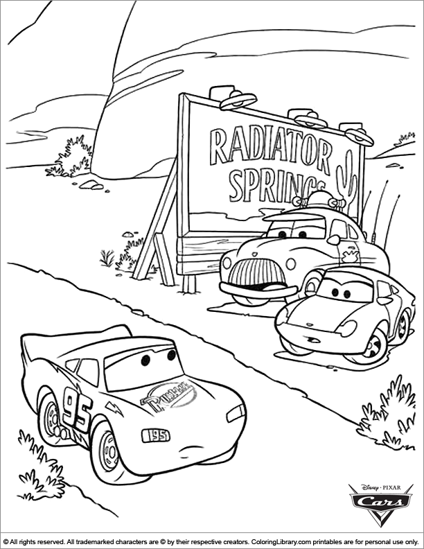 cars the movie coloring pages
