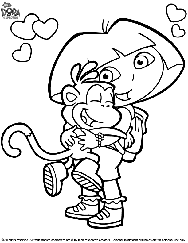 dora boots coloring page