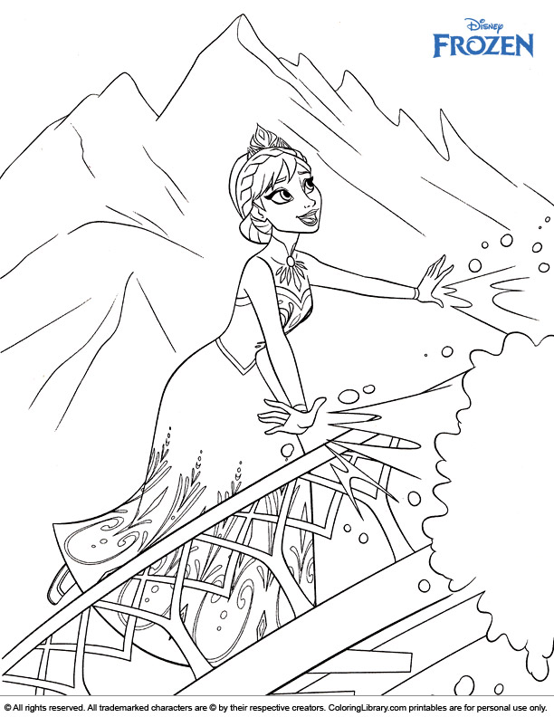 elsa building her palace coloring pages