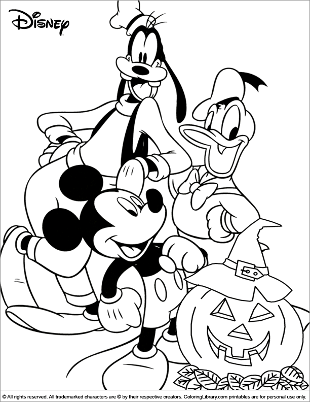 mickey mouse halloween coloring pages