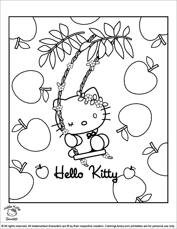 Hello Kitty Color Book Sheet(#10708), Hello Kitty