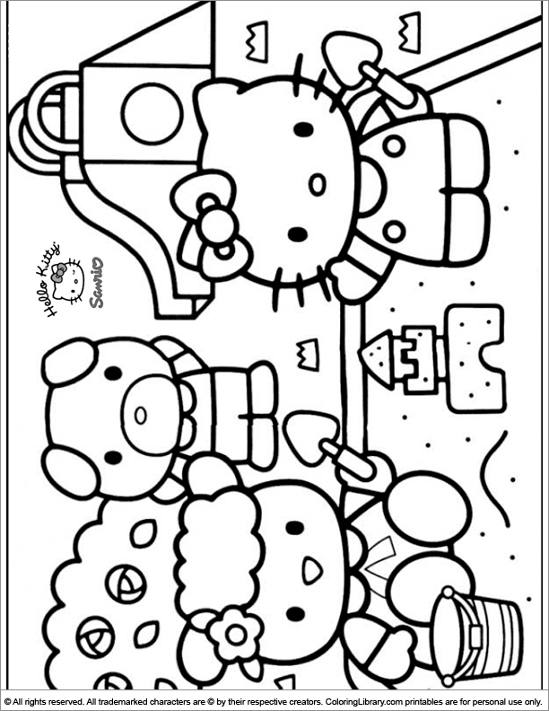 Hello Kitty Coloring Book : Amusing Relaxing Kitty Characters for Lovely  Kitty