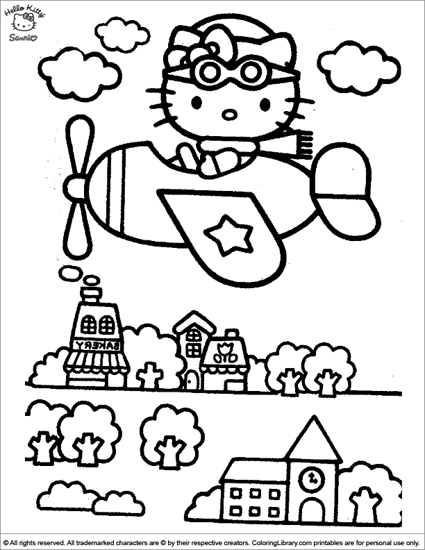 Hello Kitty - Free printable Coloring pages for kids