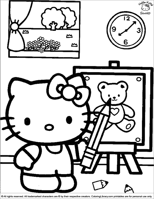 Hello Kitty picture to print and color - Hello Kitty Kids Coloring Pages