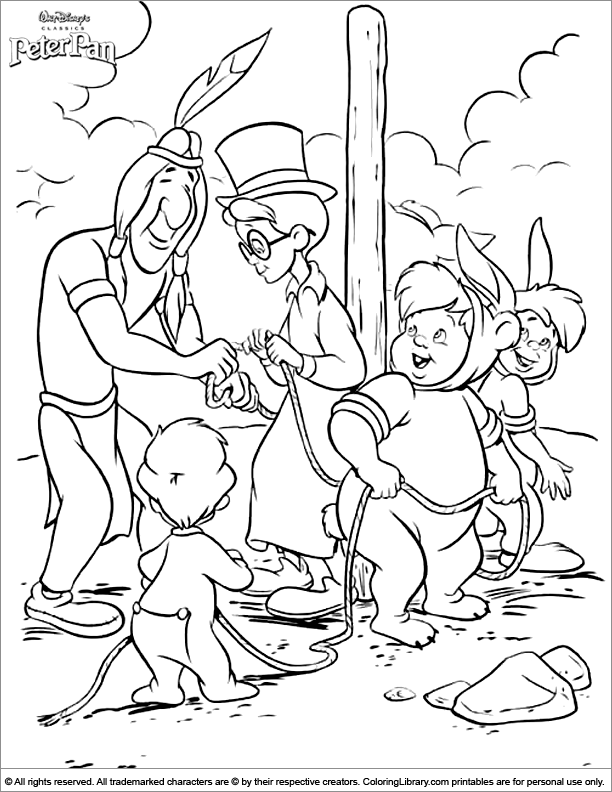 peter pan lost boys coloring pages