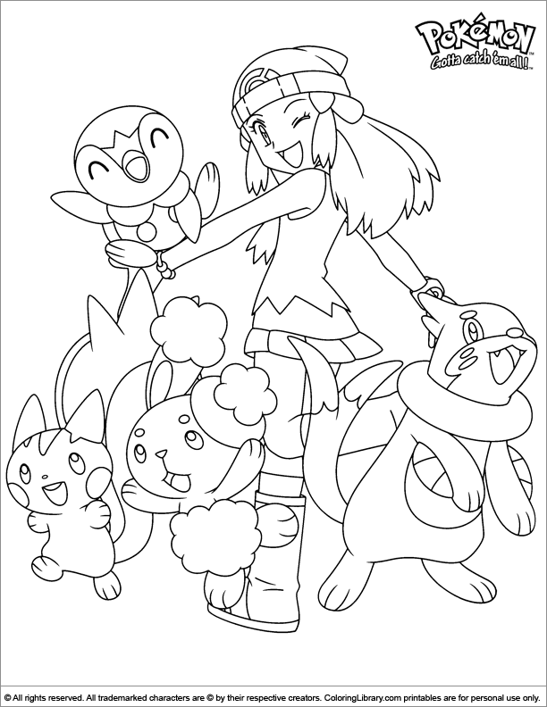 pokemon coloring pages dawn