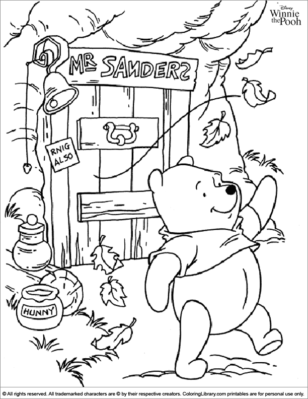 coloring pages of winnie the pooh