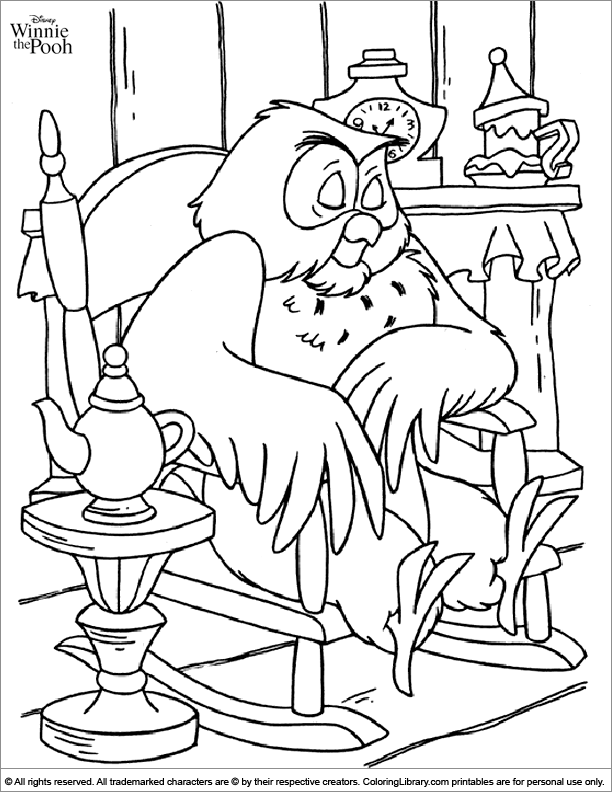 owl winnie the pooh coloring pages